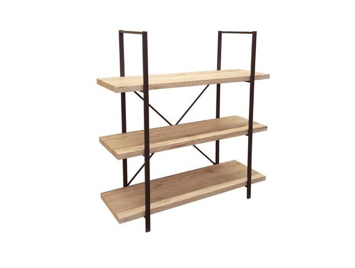 Urban Living - Bibliothèque industrielle Dock - L. 100 x H. 106 cm - Marron