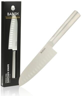Babish High Carbon 1.4116 German Steel Full Tang 6.5-Inch Santoku Knife - for Chopping, Slicing, Dicing & Precision Prep