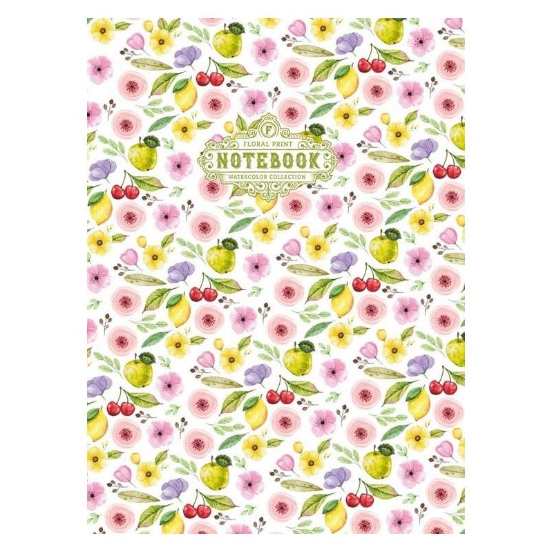 Fresh Dekoratives Notizbuch mit 64 Seiten, Raster, grüne Blumen (Kein Einband) (486589)