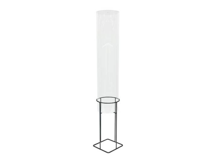 Relaxdays Fischsäule Transparent Grau 100x22x22 cm, Kunststoff, Metall, 22x100x22 cm, Dekoration, Gartendeko