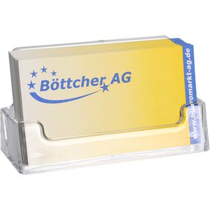 Taymar Visitenkartenhalter BC93, aus Kunststoff, transparent, 1 Fach für 50 Karten
