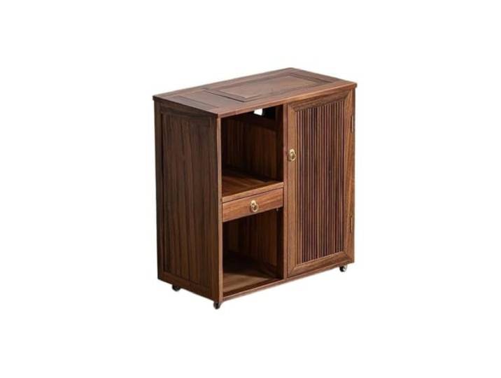 FZL02068LM Mobiler Sofa-Beistelltisch mit Teeschrank aus Walnussholz