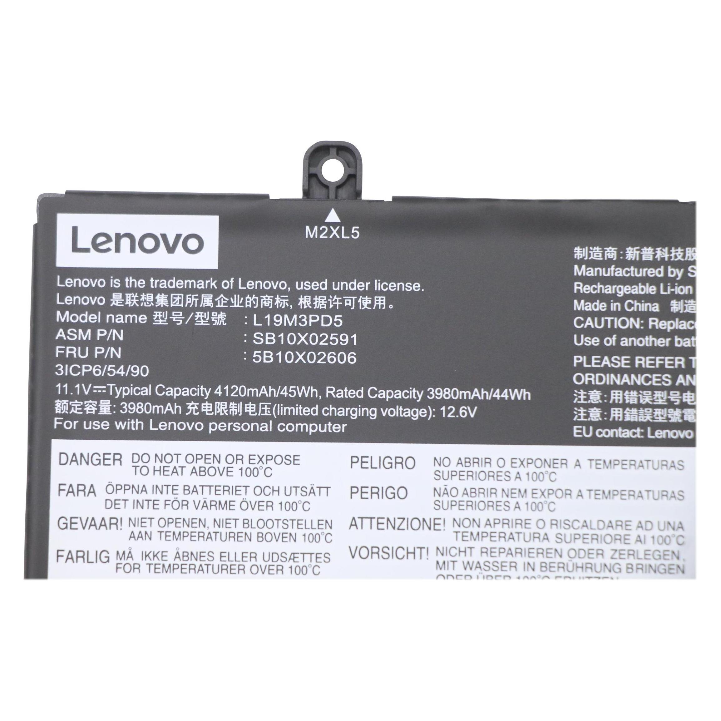 Lenovo SP/C L19M3PD5 11.1V45Wh3cell (3 Zellen, 4120 mAh) (5B10X02606)