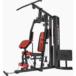 Sportstech Kraftstation HGX150, 45in1 Premium Kraftstation, Multifunktions-Homegym mit Beinpresse, Brustpresse, Latzugstange, Seilzug, Gewichtsplatten bis 70kg