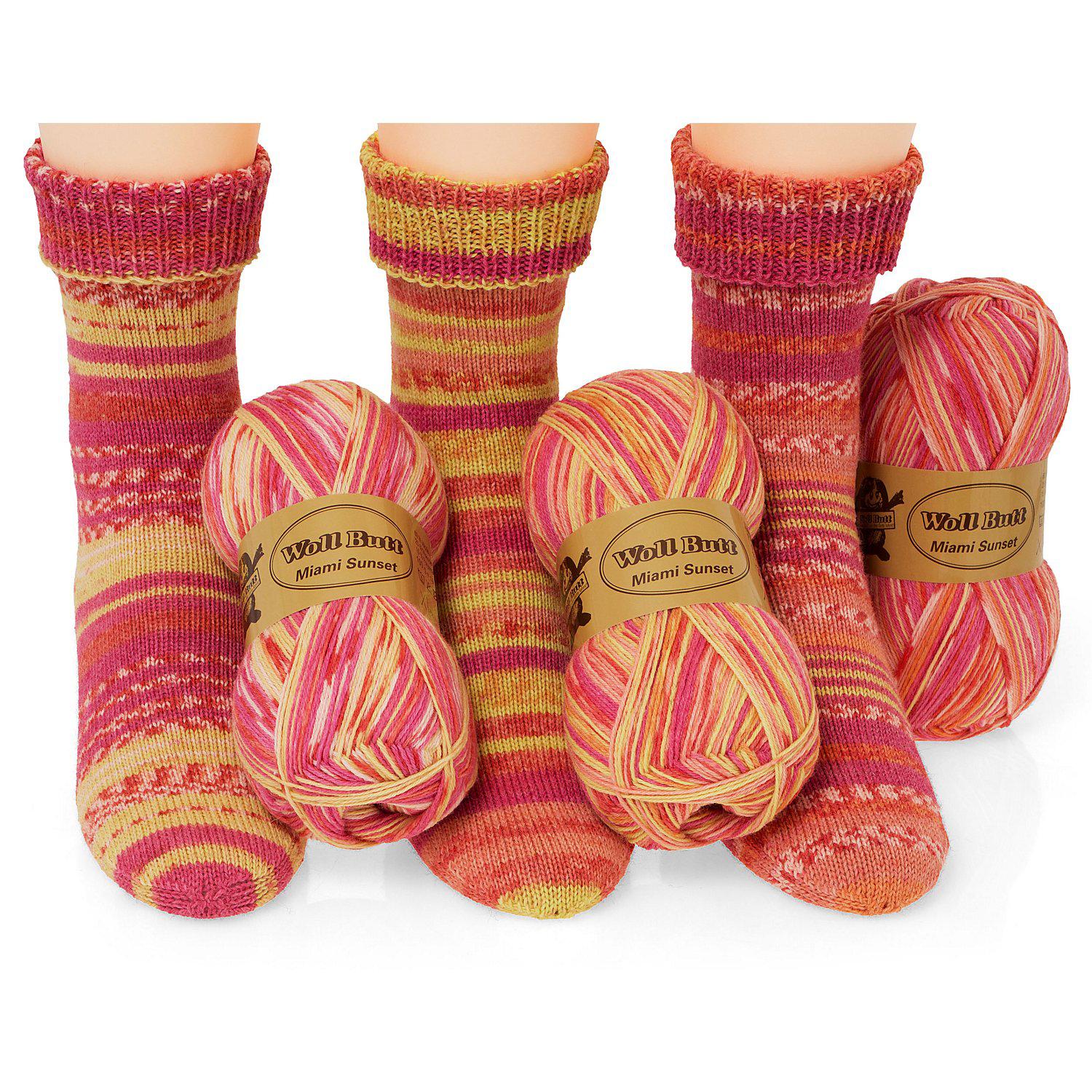 Woll Butt Sockenwollpaket "Miami Sunset", 300 g