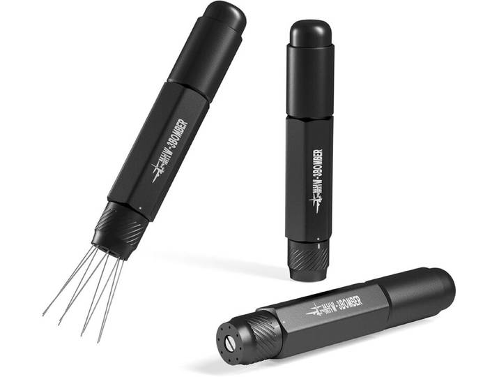 MHW-3BOMBER Outil WDT rétractable, outil de distribution d'espresso avec rangement magnétique, outil de mélange de café à portée réglable pour barista, 0,4 mm 8 aiguilles en acier inoxydable avec 8 supplémentaires, noir, T6188B-OS