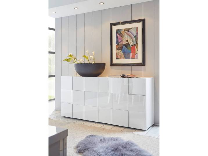 Buffet Dama I 181 x 84 x 42cm Blanc/Blanc brillant