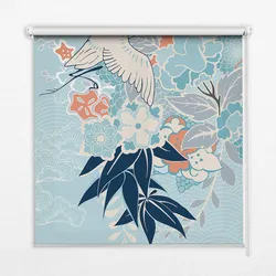 INNENROLLO - Fensterrollo - Rollo - 70x140 cm - Reiher in Blumen