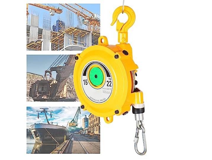 PUMPIE Einziehbarer Federzug, Einstellbarer Federzug Balancer Mit 1.5m Seilzug Und Haken, Werkstätten Und Kfz-Ausstattung, für Fließband Mit Montagezubehör (Size : 15-22kg)