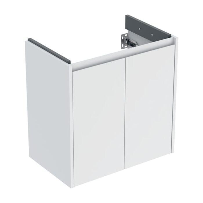Geberit Renova Compact Waschtisch-Unterschrank 504085001 2 Türen, Breite 59,7cm, Korpus/Front weiß / lackiert seidenmatt