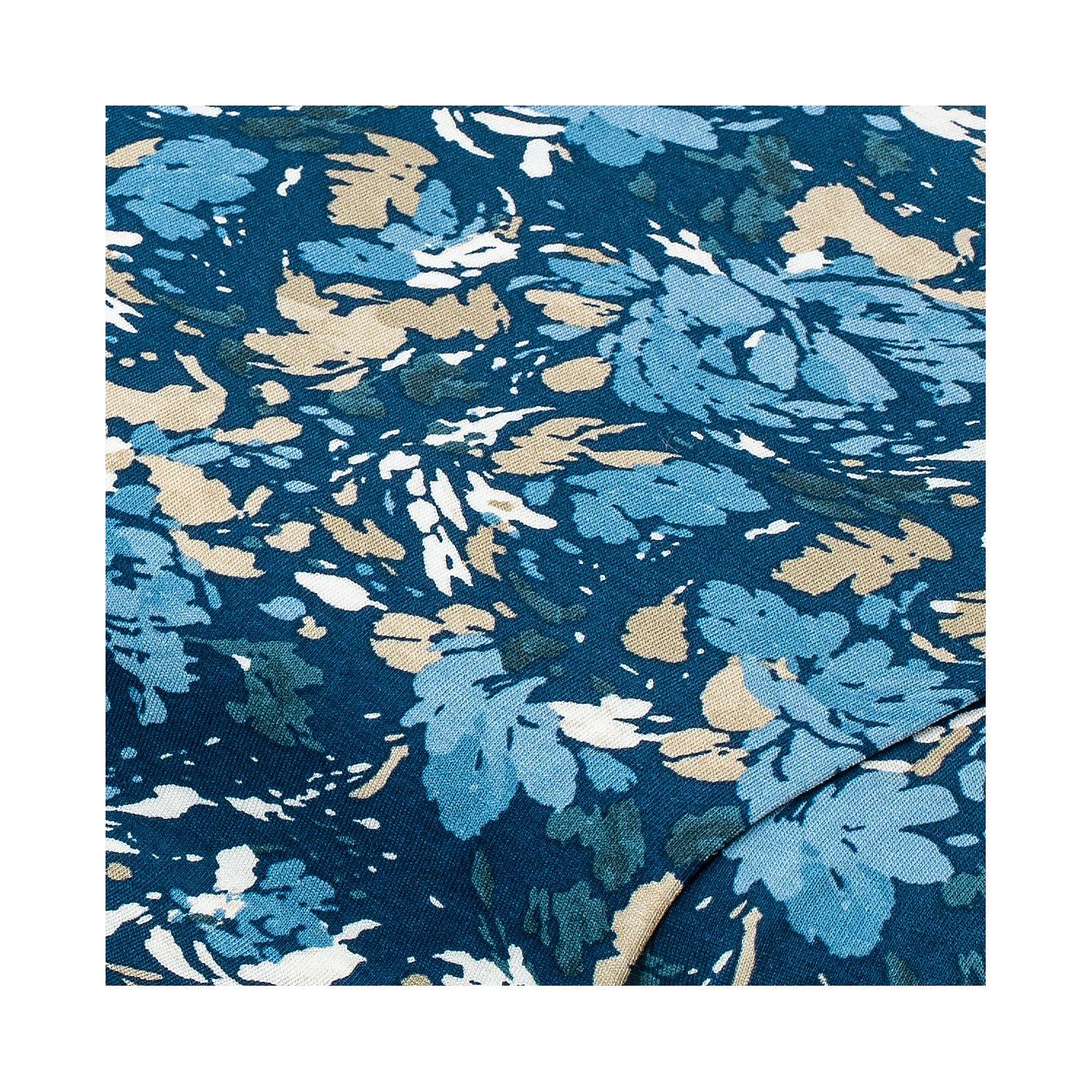Viskose-Jersey "Flower", blau-color