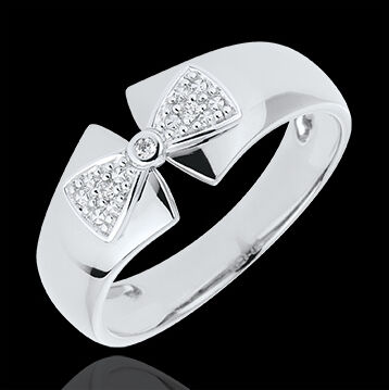 Edenly Ring Schleife Amelia in WeiÃŸgold