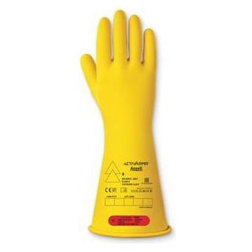 Ansell RIG014Y Yellow Latex Electrical Insulating Gloves, Size 12, Latex Coating (12) (RIG014Y120)