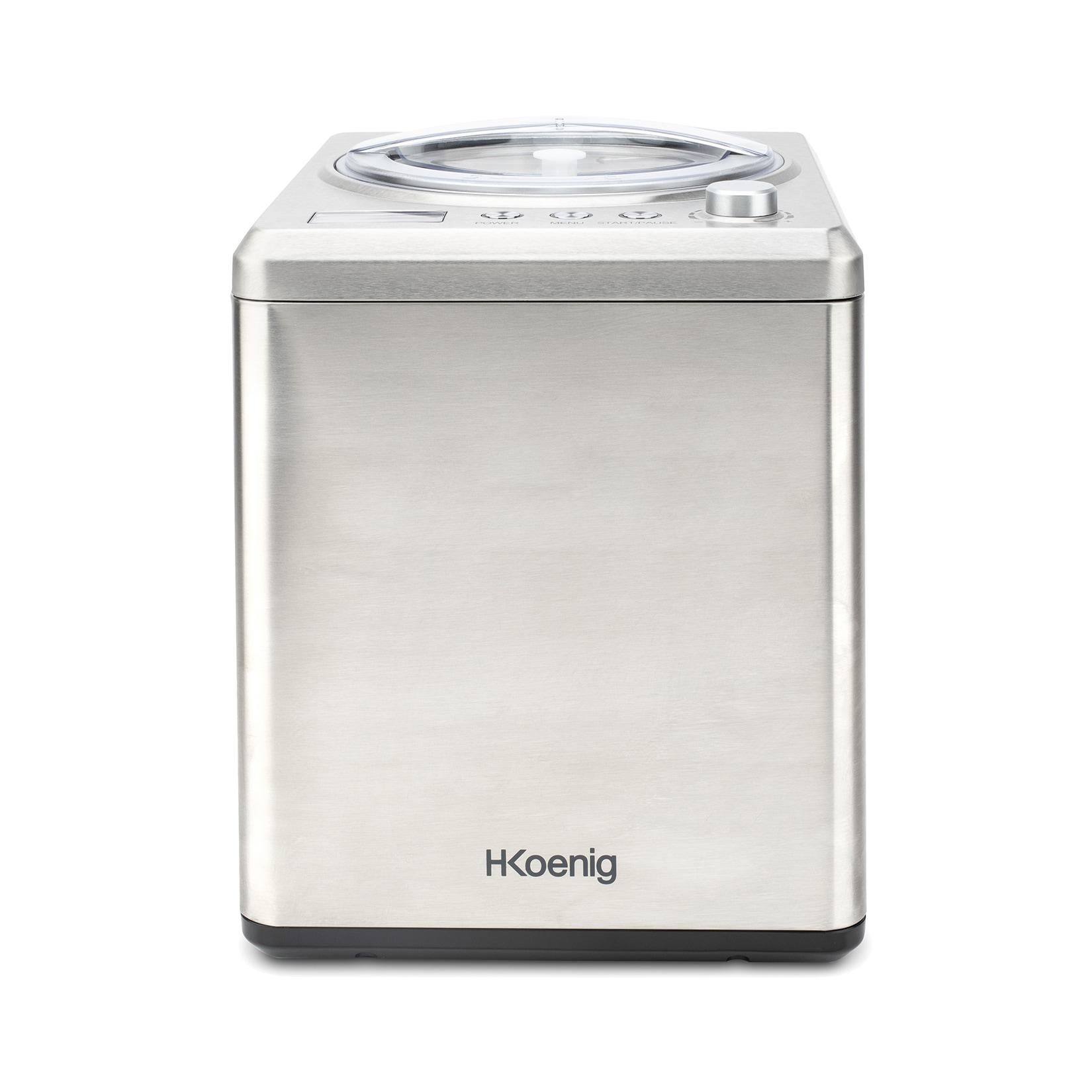 H.Koenig professionelle Eismaschine HF340 - Elektrisch - 2 L - 180 W - Kühlfunktion - Schnelle Zubereitung - Eis, Frozen Joghurt und Sorbet