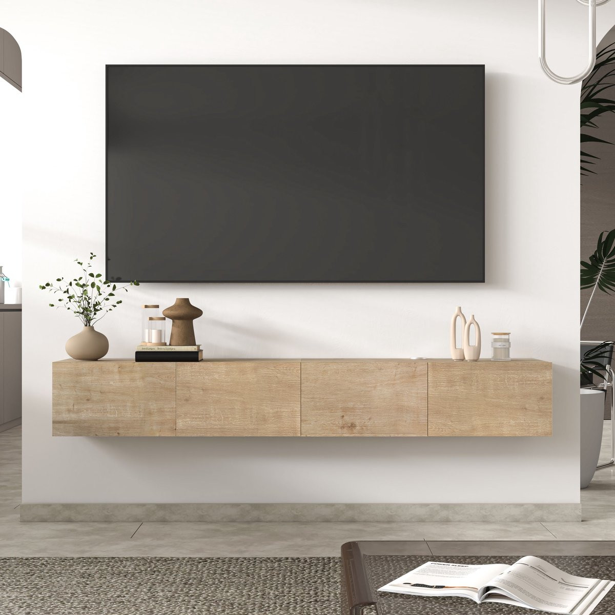 Brandloop Zwevend TV-Meubel 180 cm Eikenlook