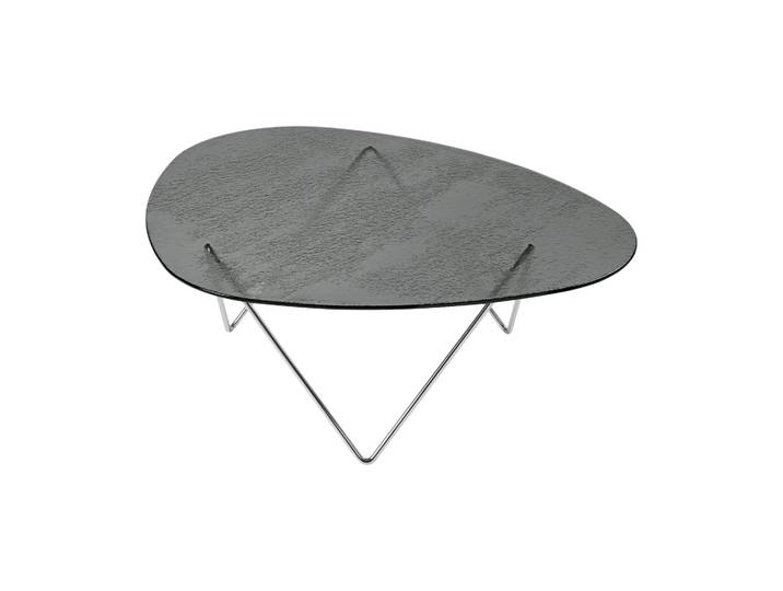 GUBI Pedrera Couchtisch Chrom-Strukturglas smoke
