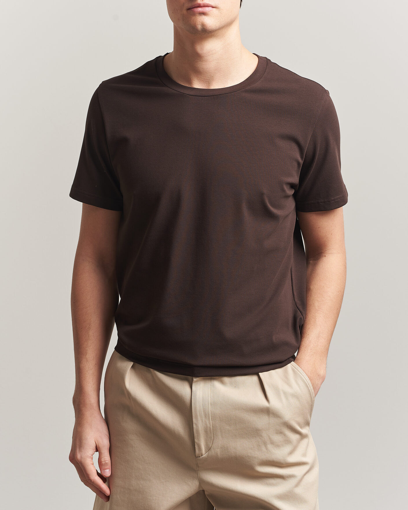 Filippa K Soft Lycra T-Shirt Dark Chocolate men XL Brun