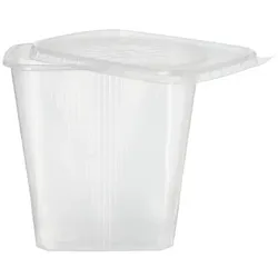 Papstar 250 Feinkost Verpackungsbecher 500ml/500ccm  klar rechteckig PP recycelbar mit Deckel im Kombipack