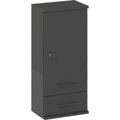 Medizinschrank SCHILDMEYER "Galeno, mit 3 verschiedenen Aufklebern, Breite 30 cm, Made in Germany", grau (anthrazit), B:30,3cm H:70,8cm T:30,3cm, Holzwerkstoff, Schränke, Auswahl aus 3 verschiedenen Aufklebern zum Anbringen, Made in Germany