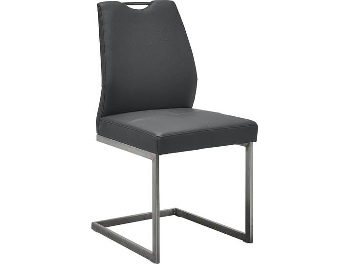 Dieter Knoll Freischwinger-Stuhl LIMONE, dunkelgrau, Stoff