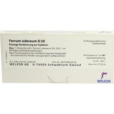 WELEDA AG FERRUM SIDEREUM D 20 Ampullen 8X1 ml 01622287