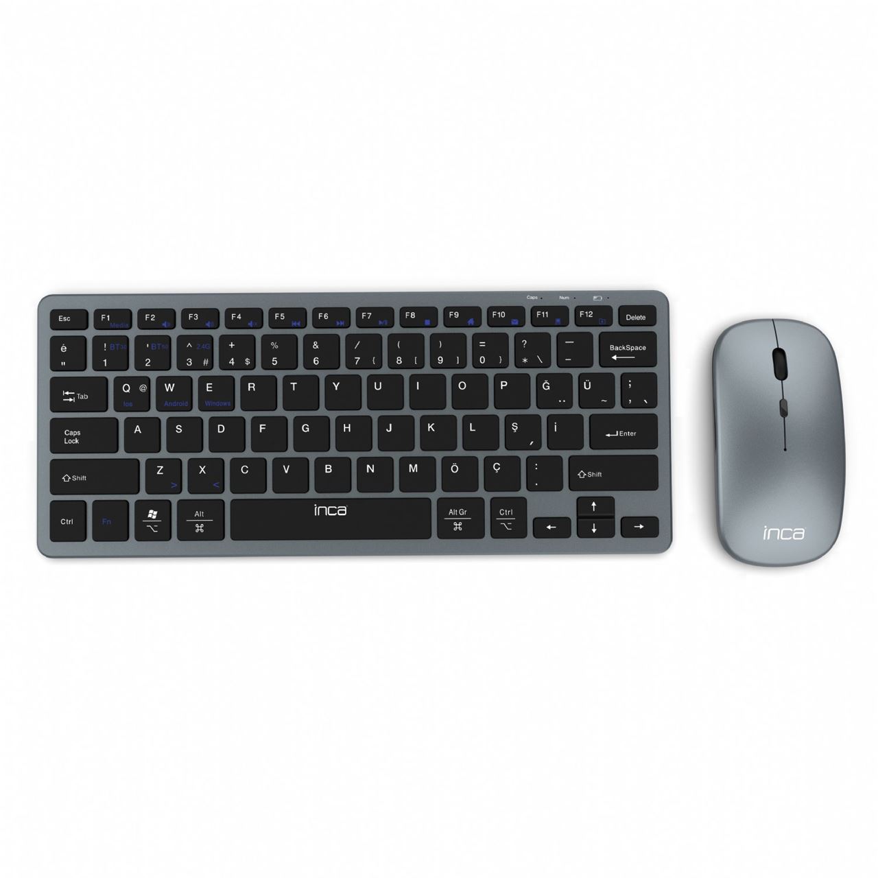 cian technology INCA Tastatur IBK-572BT BT 2.4G Smart Grau,3.0/5.0+2,4 GHz