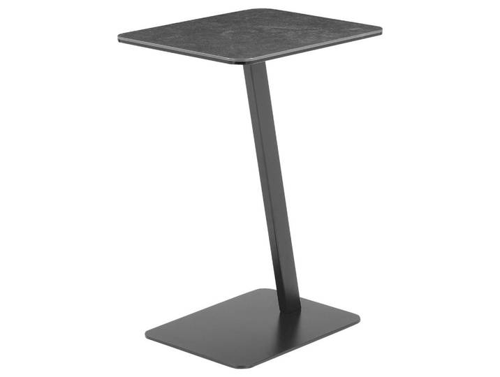 Xora Beistelltisch, Grau, Schwarz, Metall, Glas, Keramik, rechteckig, Flachrohr, Bodenplatte, 30x55.5x40 cm, einfacher Aufbau, Wohnzimmer, Wohnzimmertische, Beistelltisch, Beistelltische Metall