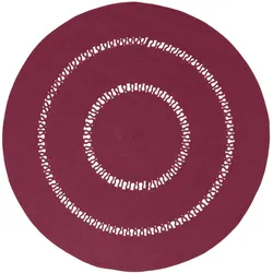 TEPPICH geflochten rund mit Häkel-Muster 120 cm