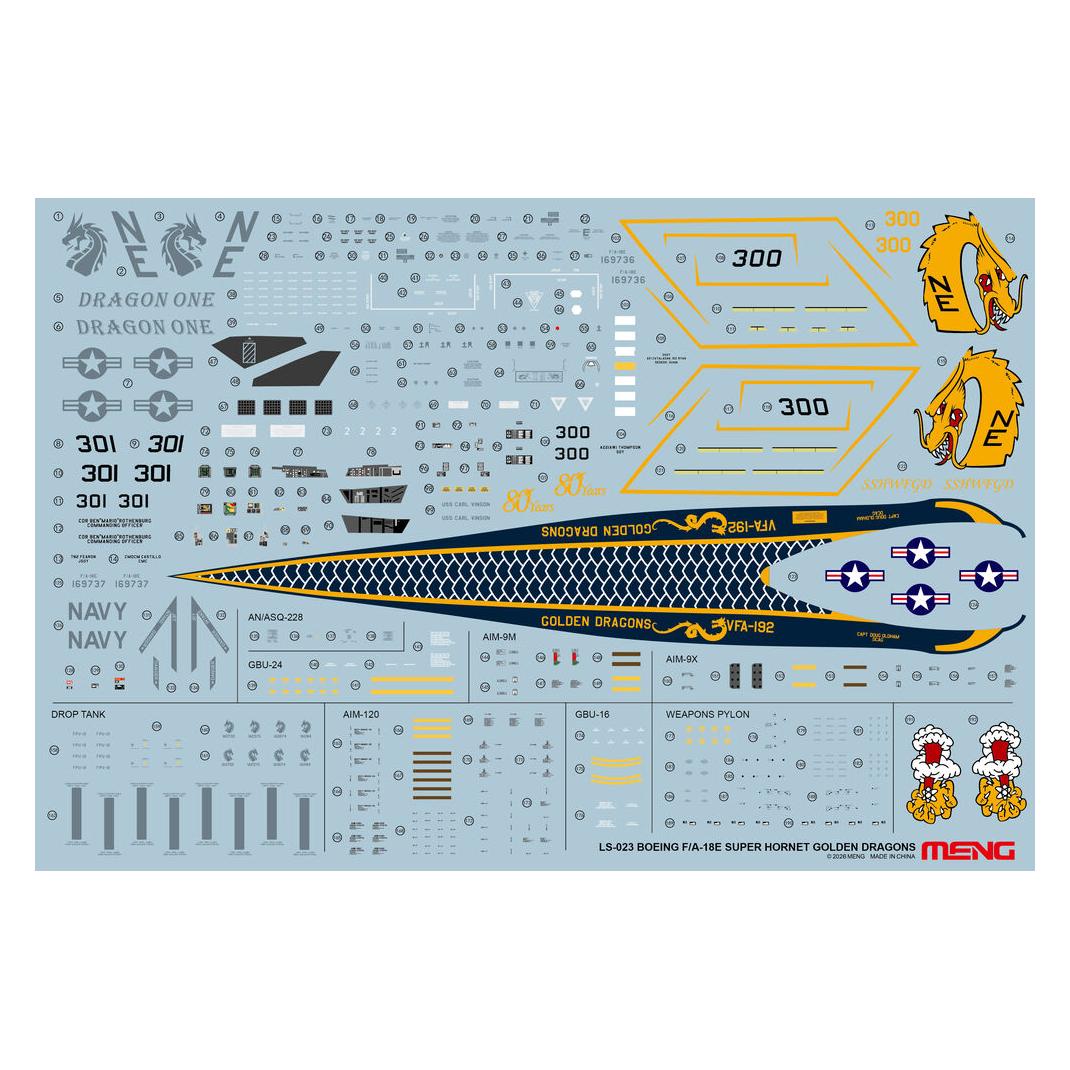 Meng-Model Boeing F/A-18E Super Hornet Golden Dragons (LS-023)