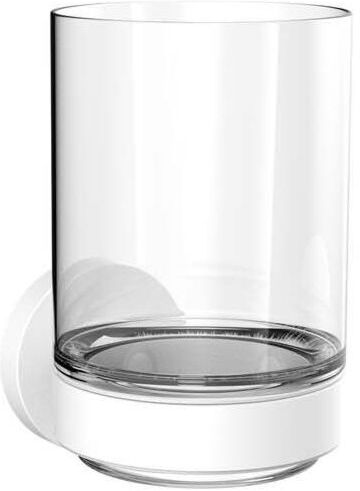 Emco Round Glashalter 432013900 weiss, Kristallglas klar