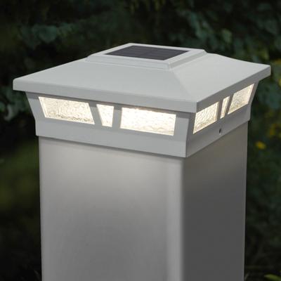 Classy Caps 6x6 White Aluminum Oxford Solar Post Cap (Set of 2)