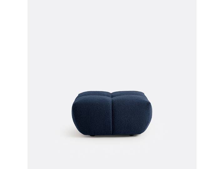LA REDOUTE Pouf, bouclette épaisse, L83 cm, Nuria Bleu
