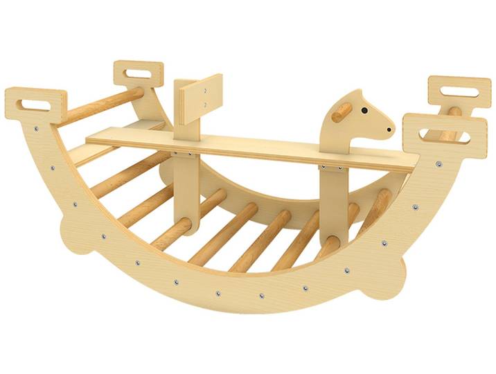 AIYAPLAY Montessori Klettergerüst Indoor, 2 in 1 Kletterbogen aus Holz Natur