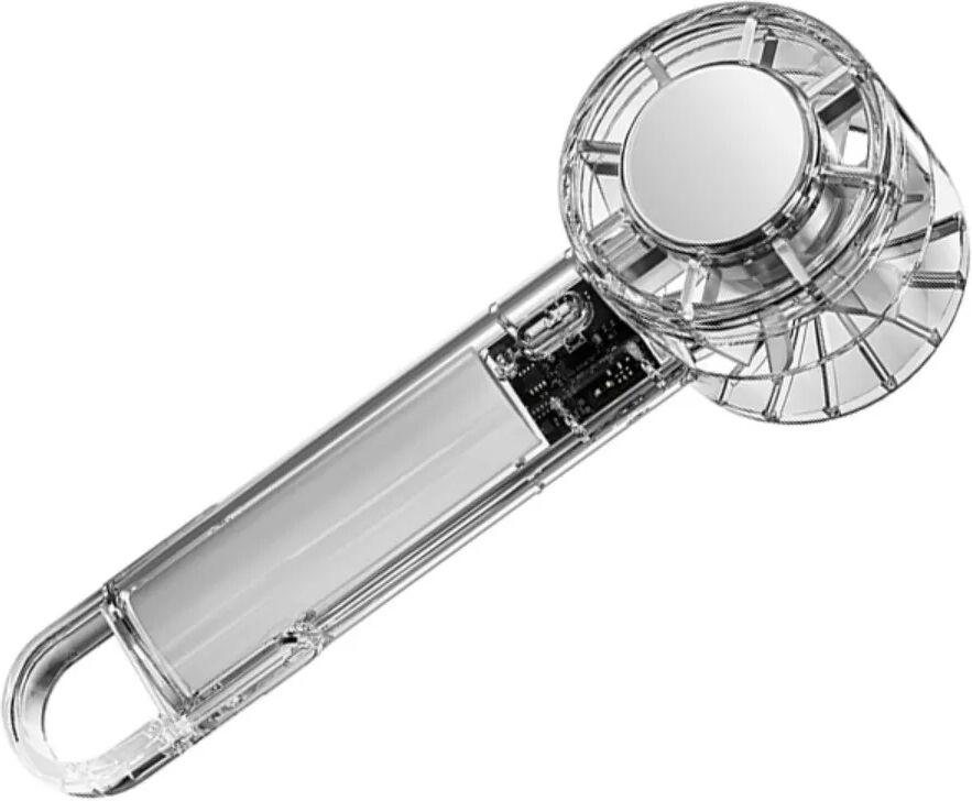 INF Transparenter Handventilator, Type-C wiederaufladbar, 3-Stufen, 2000MAH Akku, aufhängbarer Clip – Leistungsstarker Schwarz