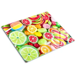 GLASPLATTE 60x52 cm Bunte Süßigkeiten