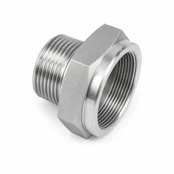 Reduzierung BSPP AG / BSPP IG mit NBR Gewindedichtung  Aluminium, 16 bar - 1 " AG  2" IG