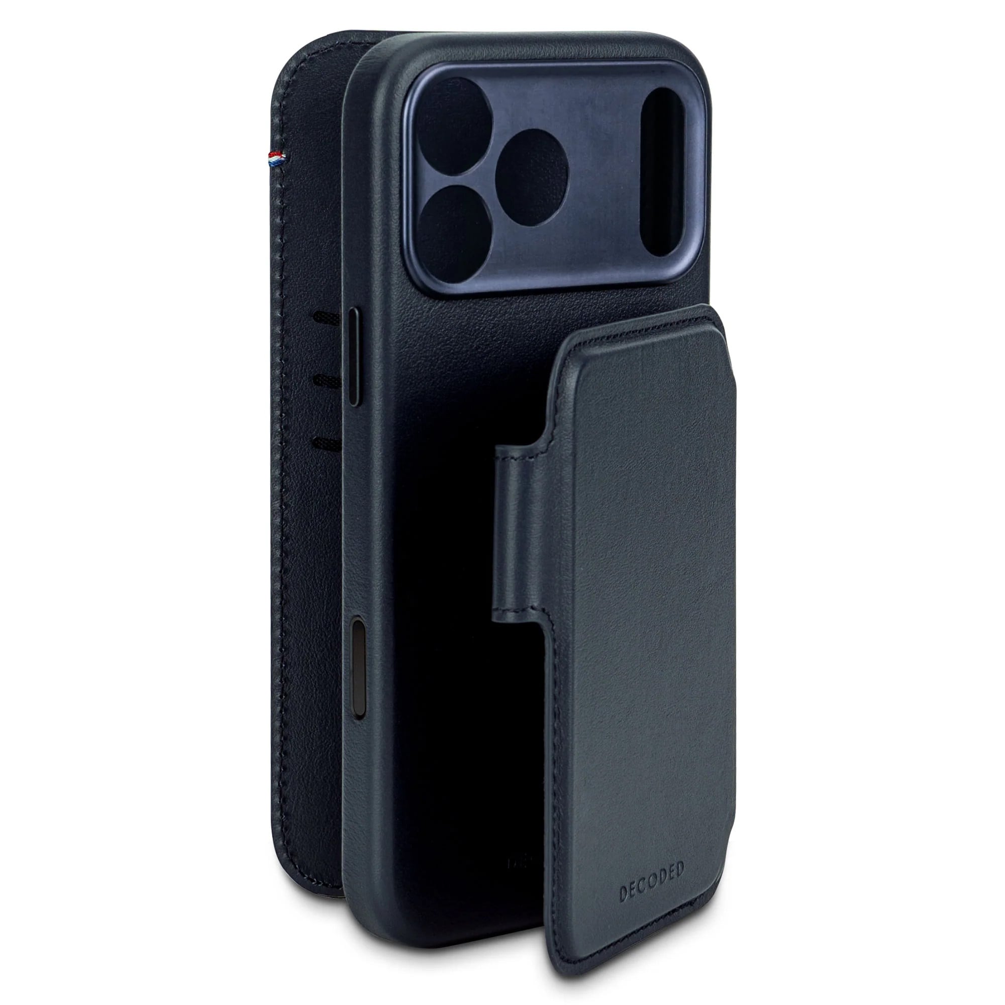 Decoded Leather Detachable Wallet iPhone 17 Pro Navy Shadow
