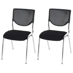 Décoshop26 - Set mit 2 ergonomischen Besucher-/Bürostühlen schwarz mit verchromten Beinen BUR04049 BUR04049