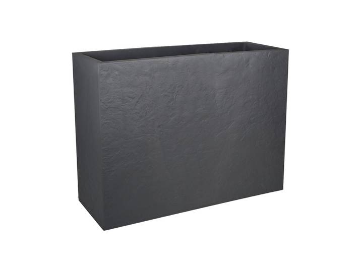 Jardinière rectangulaire Volcania effet pierre 78,5 x 29,5 x 60 cm - 46L Gris anthracite