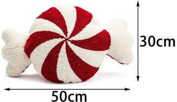 Lush Living Finds Christmas Cartoon Pillow, New Soft Plush Red Decoration Pillow, Candy Crutch Living Room Sofa Cushions candy