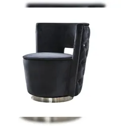 KAWOLA Sessel SENSO Stoff Velvet schwarz