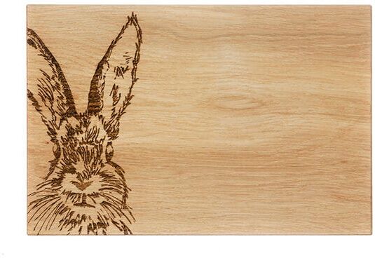 Selbrae House Just Slate Company Hare 30cm Oak Serving Board