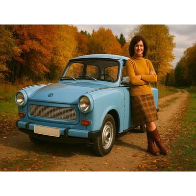 CALVENDO Puzzle Herbstfarben mit Trabant 601 | 1000 Teile Lege-Größe 64x48cm Foto-Puzzle für glückliche Stunden