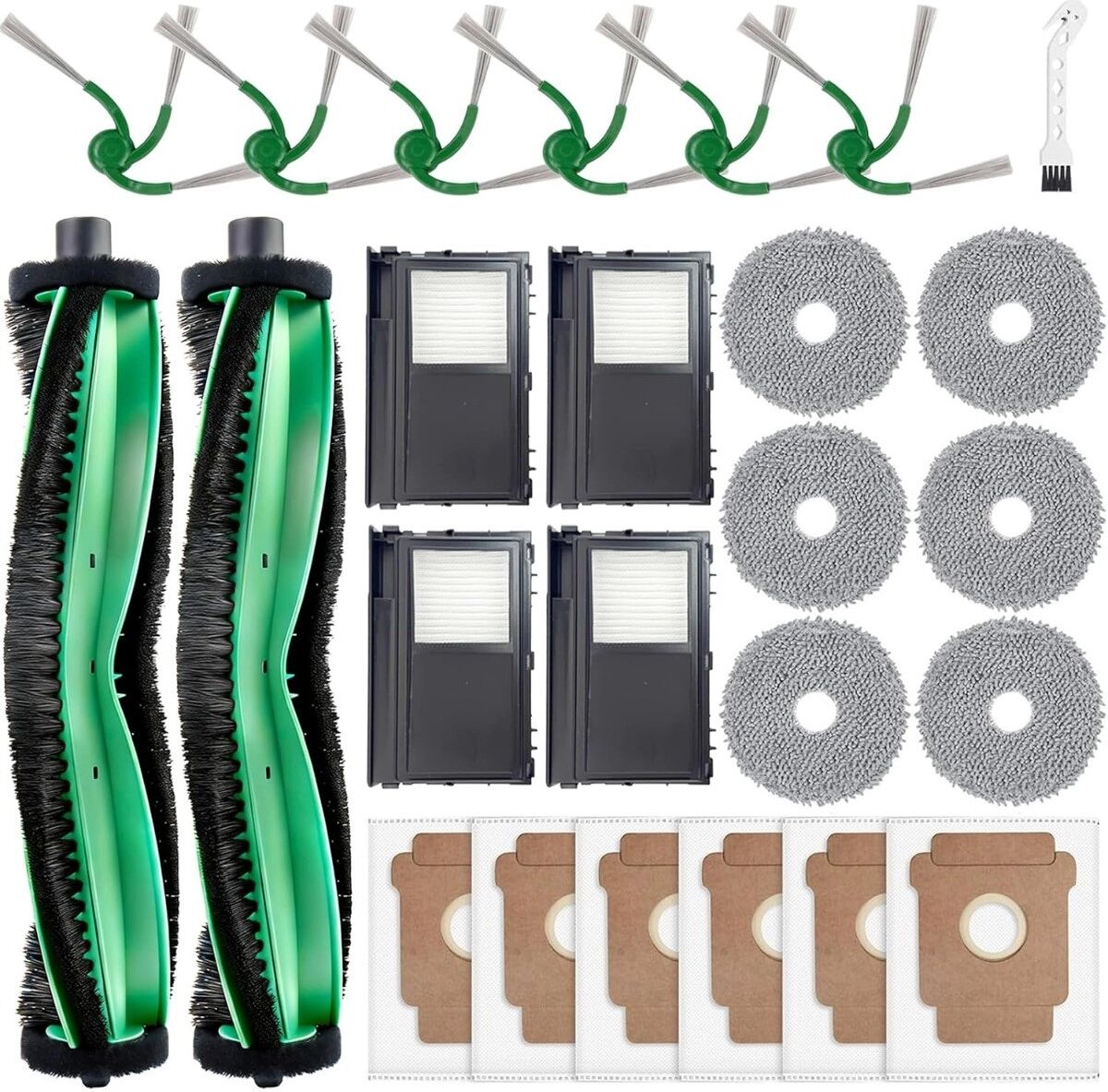 INF Kit de 25 pièces de rechange compatible avec iRobot Roomba 415X et Plus 415/515/516/576 - Brosses principales, filtres,