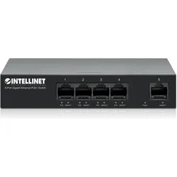 Intellinet 5-Port Gigabit Ethernet PoE+ Switch (5 Ports), Netzwerk Switch, Schwarz