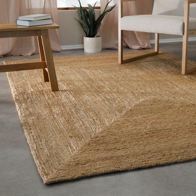 Teppich GREEN LOOOP "Collins", beige (natur), B:140cm H:12mm L:200cm, Jute, Teppiche, Teppich, handgewebt, robust, strapazierfähig, Jute, Natur, Wohnzimmer