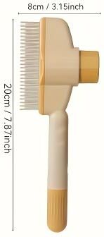 Happy Pet Pantry Self Cleaning Pet Brush For Cats & Dogs Gentle Pet Deshedding Comb & Grooming Hair Remover yellow