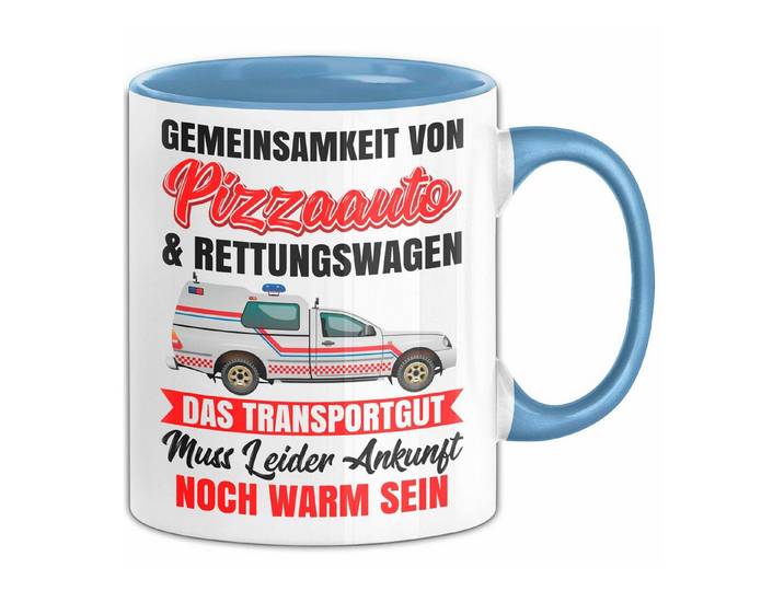 Trendation Tasse Rettungswagen Tasse Geschenk Gemeinsamkeit Von Pizzaauto Und