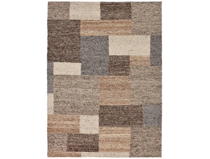 Wollteppich THEKO Ehrwald TK-156 , braun (beige), B:140cm H:12mm L:200cm, Schurwolle, Teppiche, Wollteppich, Wendeteppich, besonders flach, reine Wolle, handgewebt, warme Farben