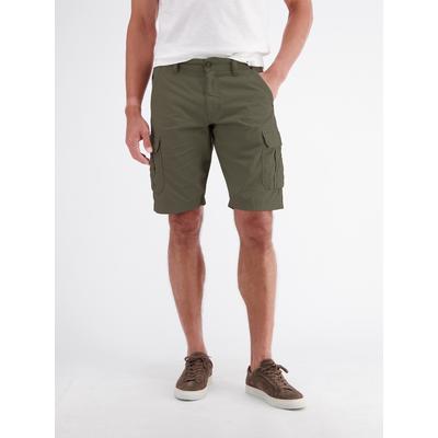 Cargoshorts LERROS "Cargo Bermuda aus robuster Baumwolle", Herren, Gr. 31, grün (tinted grau), 100% Baumwolle, Hosen